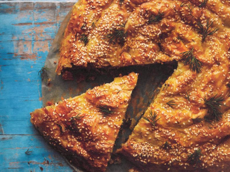 Vegetarische Börekschnecke.