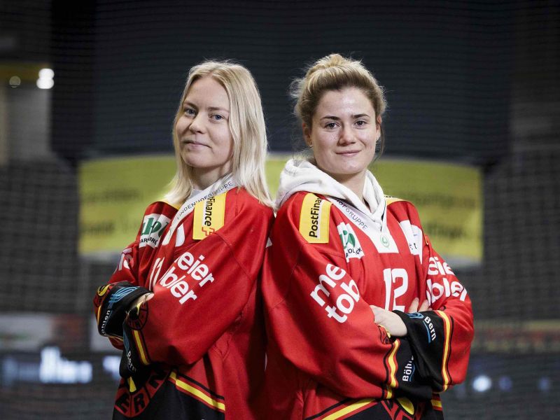 Maija Otamo (links) und Estelle Duvin wollen den Meistertitel in Bern holen. Foto: Nik Egger