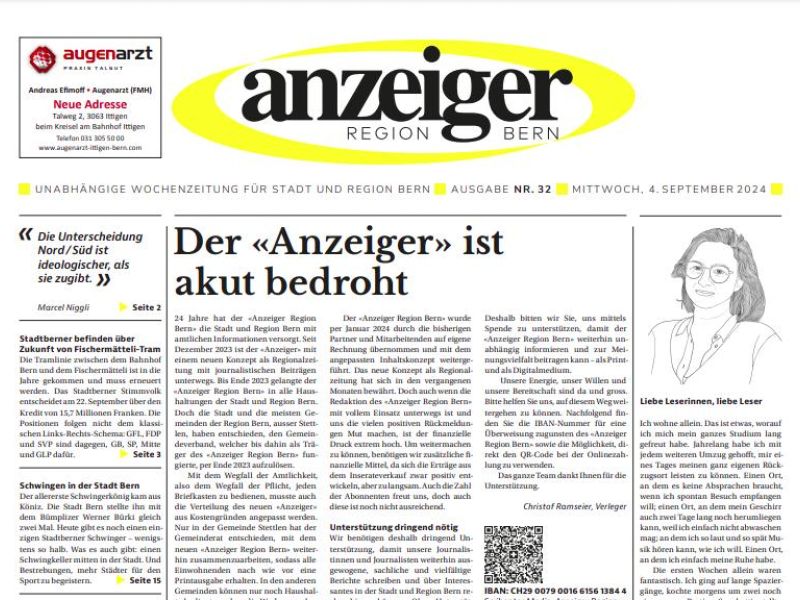 Der «Anzeiger» kämpft ums Überleben.